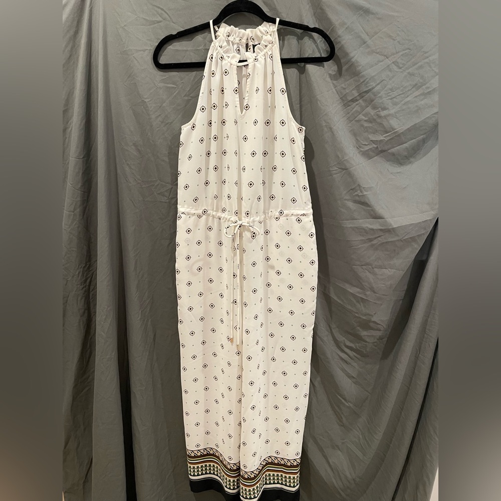 Worthington Aztec Print Jumper Romper Sleeveless with Pants Tie Waist Small